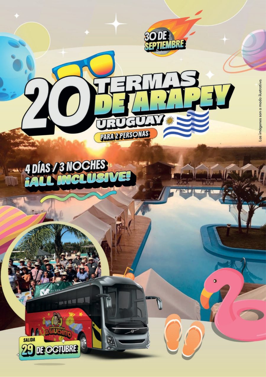 20 viajes a las termas de Arapey · Uruguay