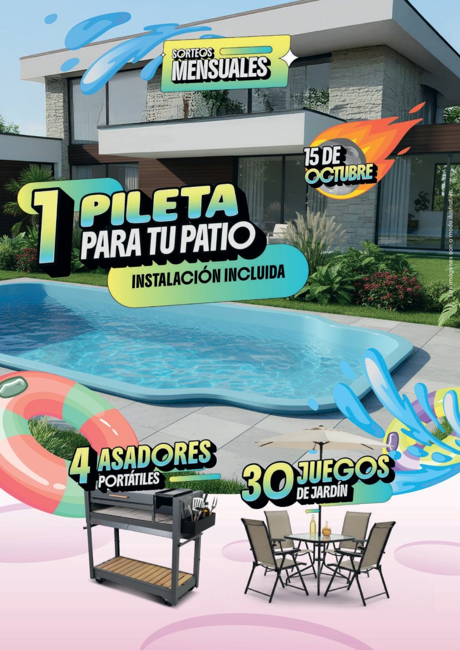 1 Pileta para tu patio · instalación incluida